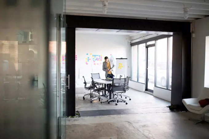 Businessman working in office