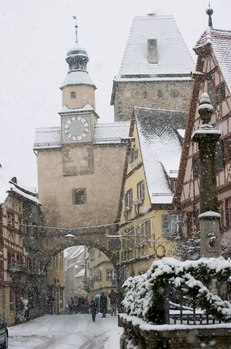 Quaint, snow covered village