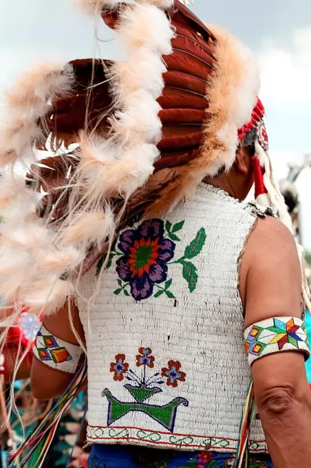 Man wearing traditional headdress