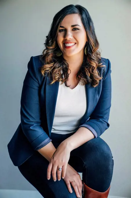 Portrait of smiling Mixed Race woman