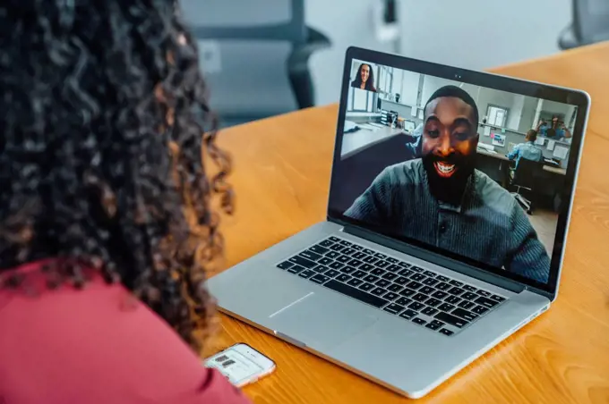 Business people on video conference