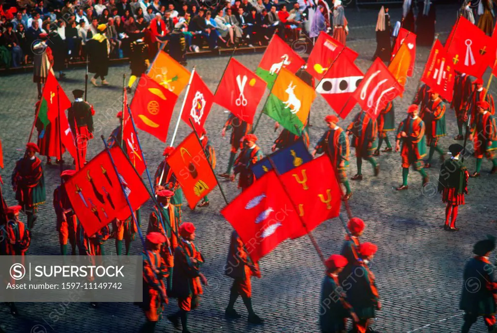 Medieval Costume & Flags, Ommegang, medieval, Brussels, Belgium