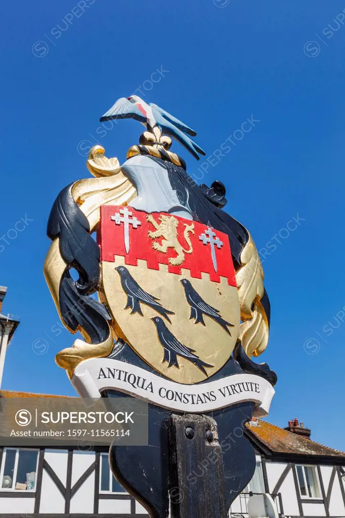 England, West Sussex, Arundel, Town Crest Sign