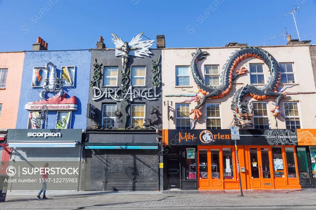 England, London, Camden, Colourful Shop Fronts