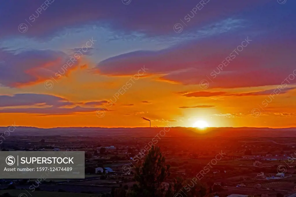 sunset in Alcaniz city