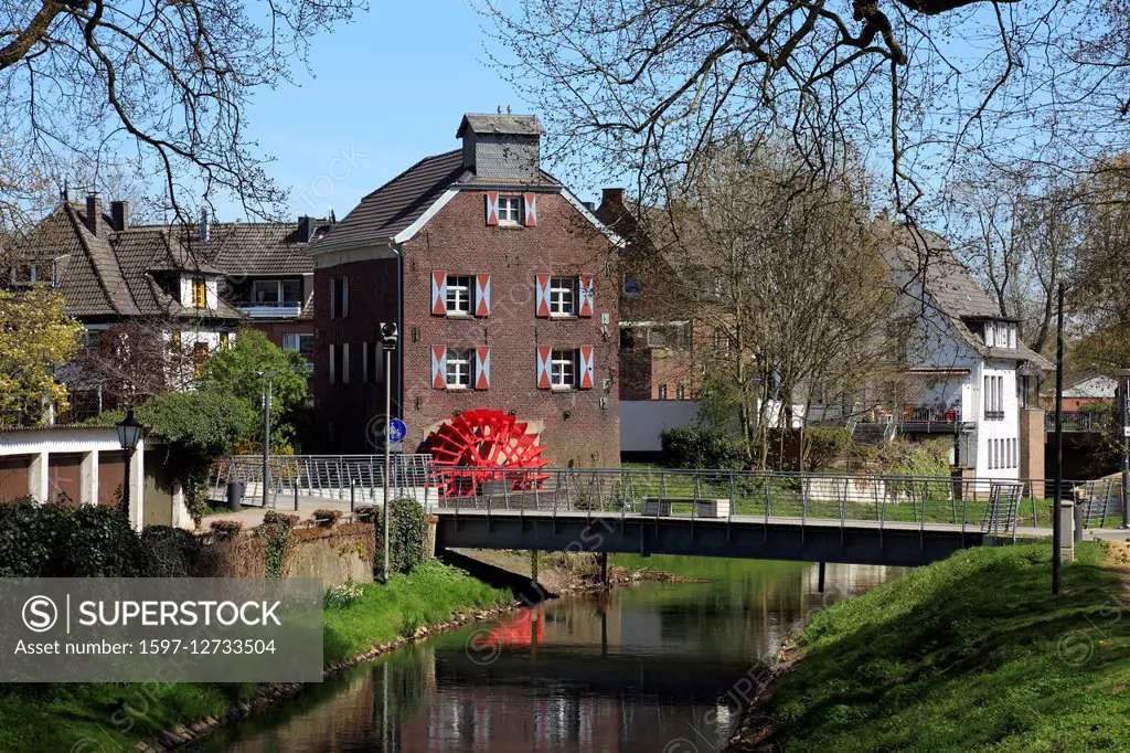 waterwheel in Goch, North Rhine-Westphalia, Germany,