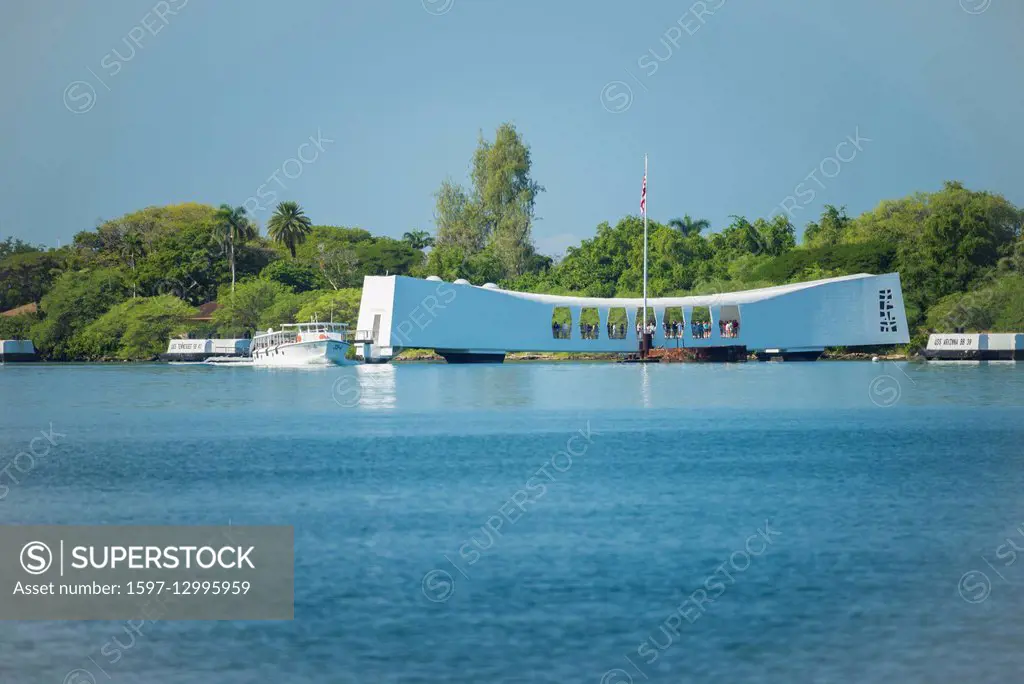 USA, Hawaii, Oahu, Honolulu, Pearl Harbor, USS Arizona Memorial