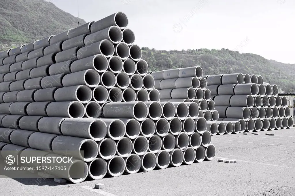 Construction, Material, Concrete, elements, pile, tubes, Switzerland, building