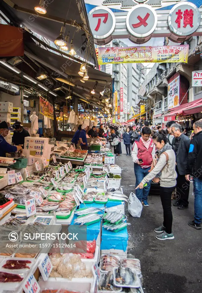 Japan , Tokyo City, Ueno district, Ameyoko Shopping street