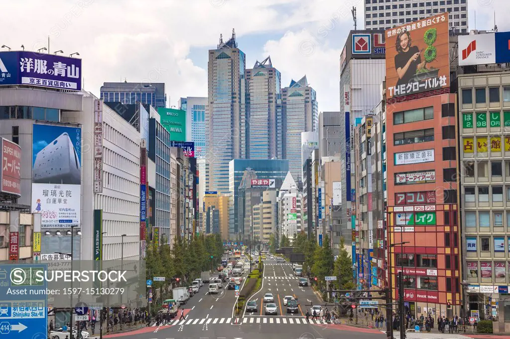 Japan , Tokyo City, Shinjuku District, South Shinjuku Station , Koshukaido Avenue