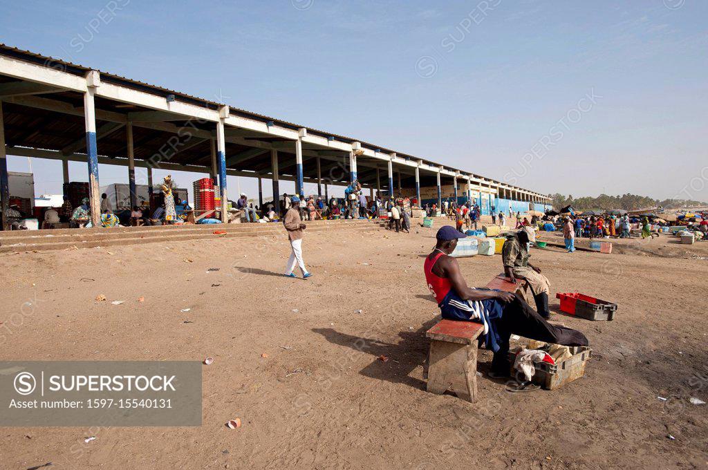 Sénégal, Senegal, ville, Stadt, city, N'bour, marché aux poissons ...