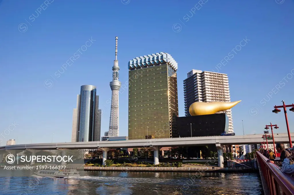 Asia, Japan, Tokyo, Asakusa, Sky, Tree, Tower, Skytree Tower, Sumida River, River, Sumida, Asakusa, Skyline, Tokyo Skyline, Tourism, Travel, Holiday, ...