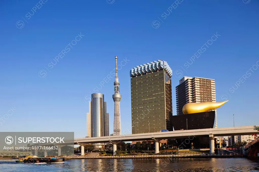 Asia, Japan, Tokyo, Asakusa, Sky, Tree, Tower, Skytree Tower, Sumida River, River, Sumida, Asakusa, Skyline, Tokyo Skyline, Tourism, Travel, Holiday, ...