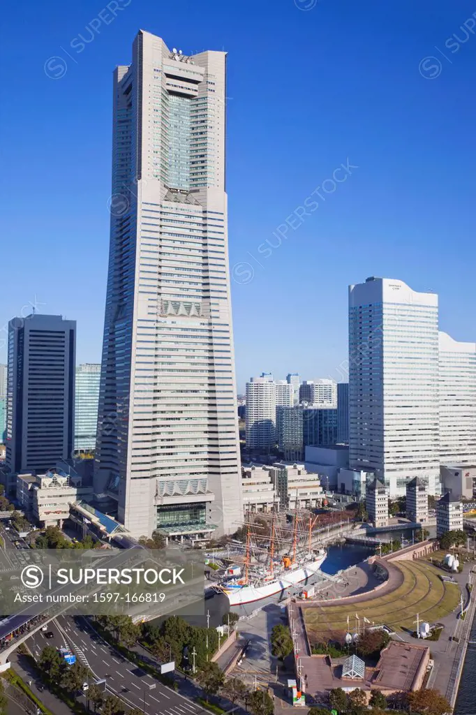 Asia, Japan, Tokyo, Yokohama, Minatomirai, Waterfront, Landmark Tower, Skyscraper, Skyscrapers, Yokohama Skyline, Port, Ports