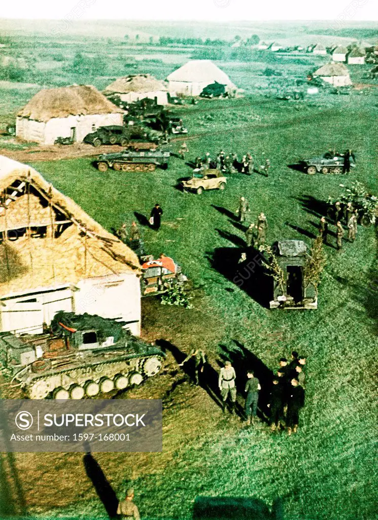 Operation, Barbarossa, Tanks, vehicles, rural, village, Eastern front, World War II, Soviet Union, 1942