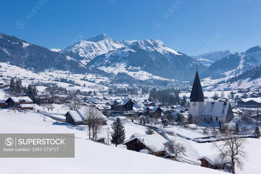 Saanenland, BE, winter, canton, Bern, Bernese Oberland, Gstaad, Switzerland, Europe, Saanen