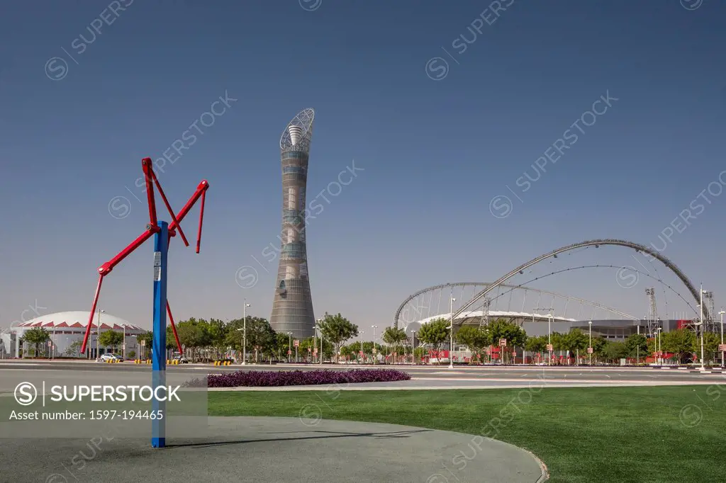 Aspire, Doha, Khalifa, Qatar, Middle East, architecture, city, international, park, sports, stadium, tall, touristic, tower, travel