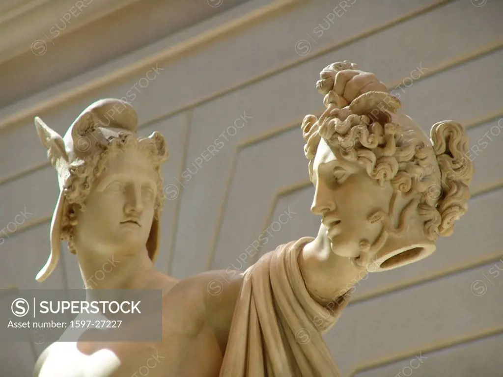 Perseus, Medusa, decapitation beheading, sculpture, representation, art, skill, classicism, plastic, Greek mythology,