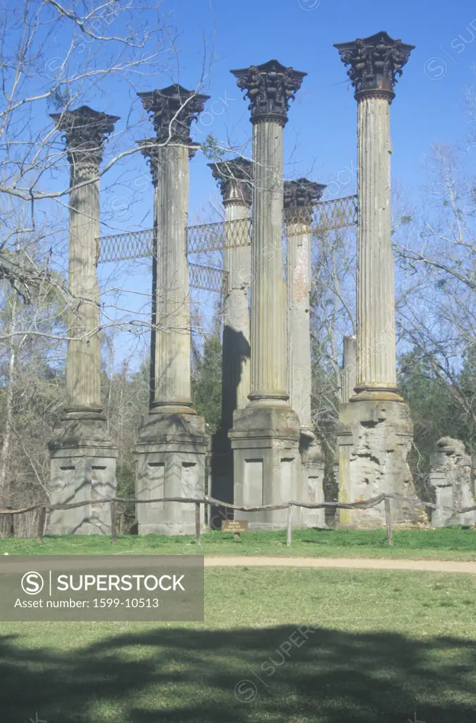 Windsor Ruins are the ruins of the largest antebellum Greek Revival mansion built in the US state of Mississippi, Claiborne County, Mississippi 