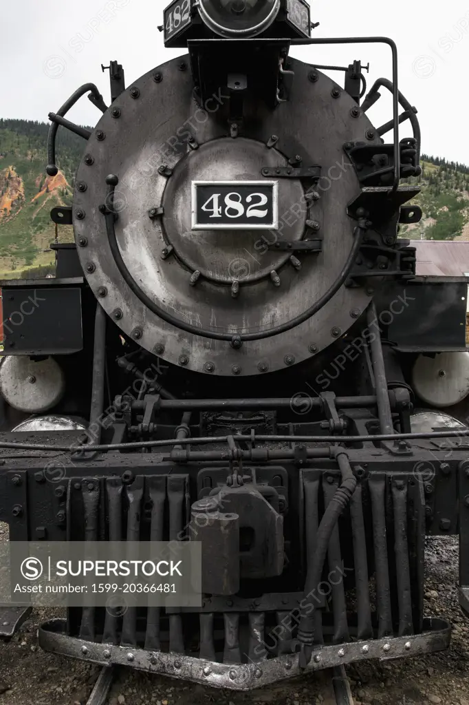 Steam engine, Durango and Silverton Narrow Gauge Railroad, Silverton, Colorado, USA, 07.07.2014