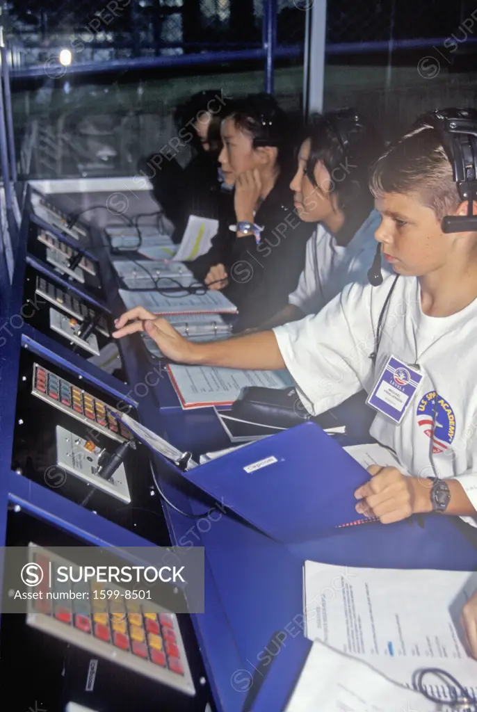 Children at educational Space Shuttle display at Space Camp, George C. Marshall Space Flight Center, Huntsville, AL