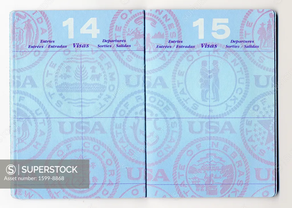 A facsimile of a U.S. passport.