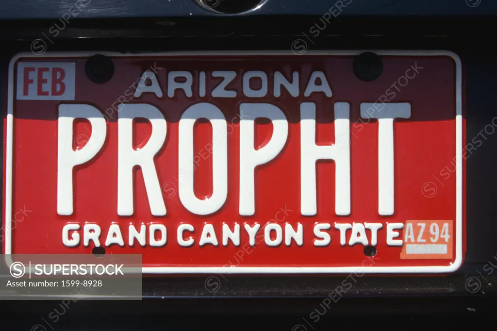 Vanity License Plate - Arizona