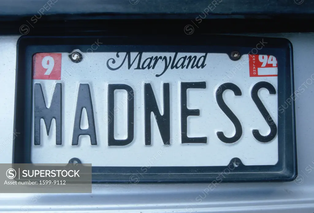 Vanity License Plate - Maryland