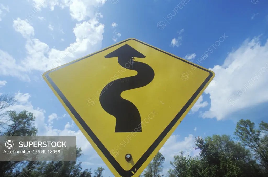 Windy road sign