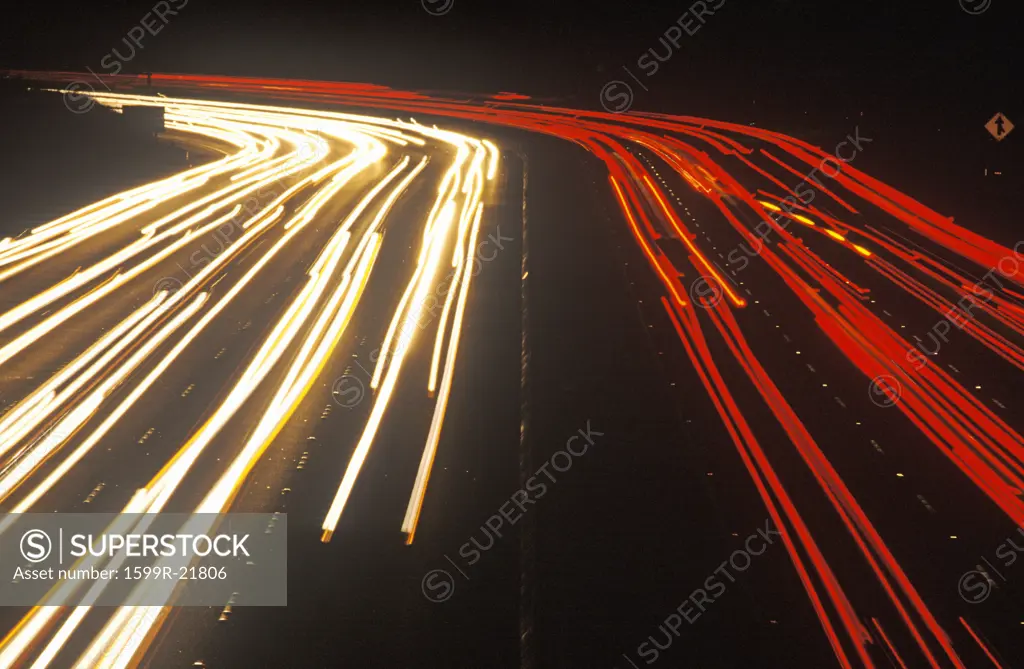 The San Diego 405 Freeway at night