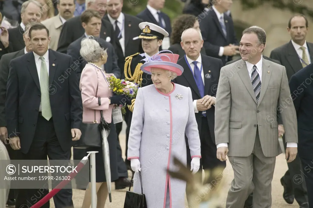 Her Majesty Queen Elizabeth II, Queen of England and Virginia Governor Timothy M. Kaine arriving at the Virginia State Capitol, Richmond Virginia as part of the 400th anniversary of the Jamestown Settlement, May 3, 2007