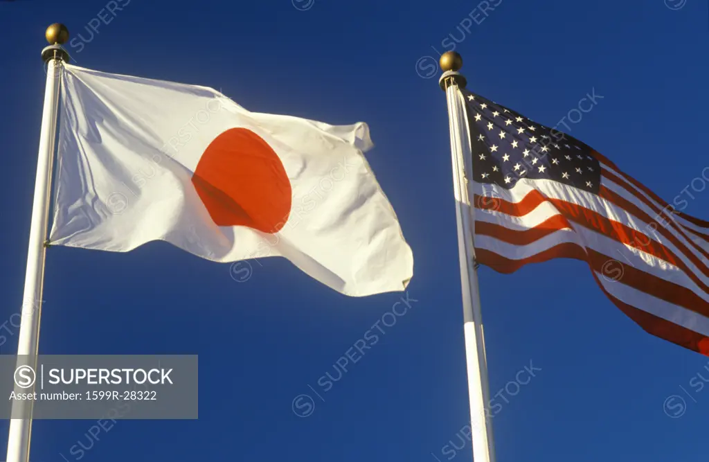 Japanese and American Flags