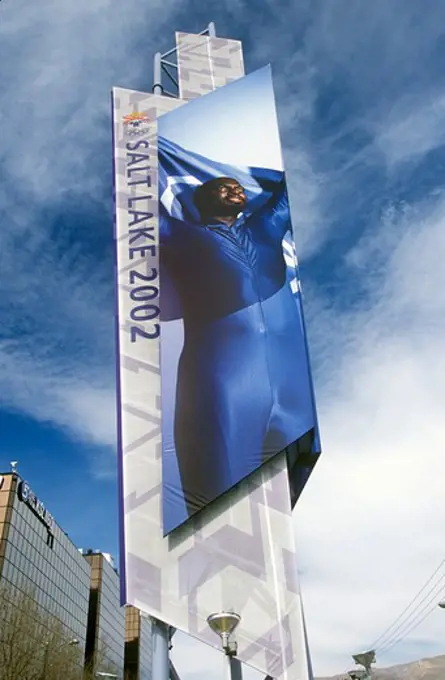 Olympic mural in Salt Lake City, UT during 2002 Winter Olympics