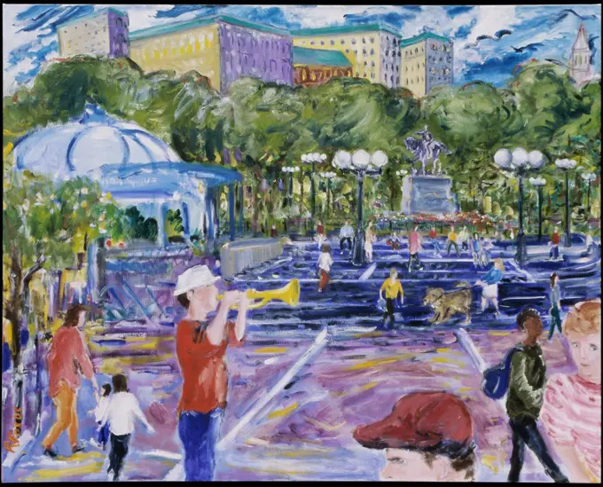 Spring, Union Square, 2005, Richard H. Fox (b.1960/American), Oil on Canvas