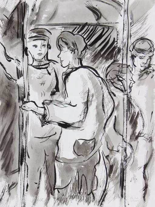 Back of the Train, 2000, Richard H. Fox (b.1960/American), Ink on Paper