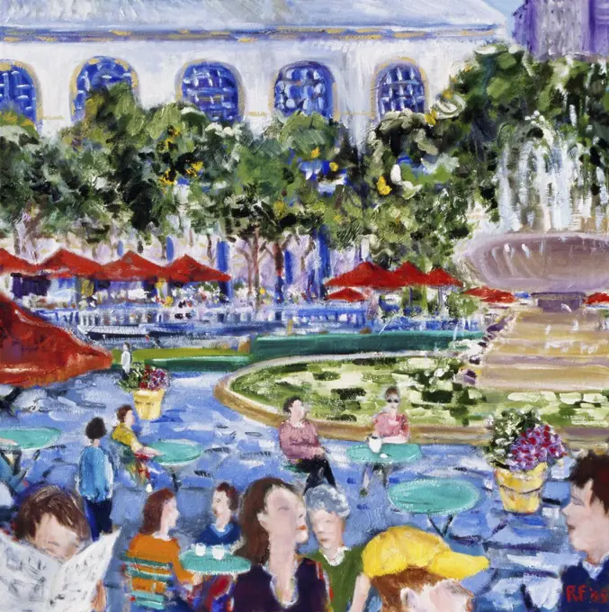 May-Bryant Park 2005 Richard H. Fox (b.1960/American) Oil on Canvas