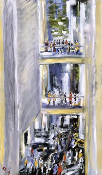 Levels,  Museum of Modern Art by Richard H. Fox,  oil on canvas,  (b.1960),  2009