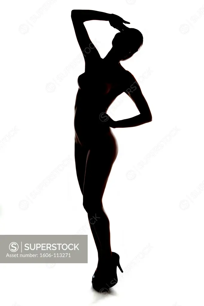 Silhouette of naked woman