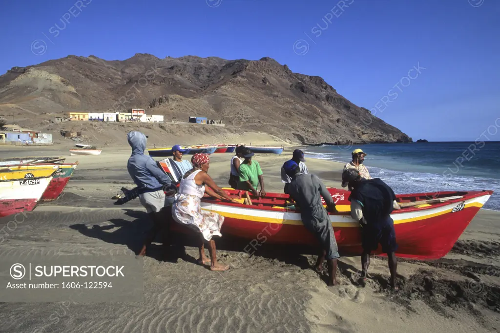 West Africa, Cape Verde (Cabo Verde), Sao Vicente Island, Sao Pedro beach and bay
