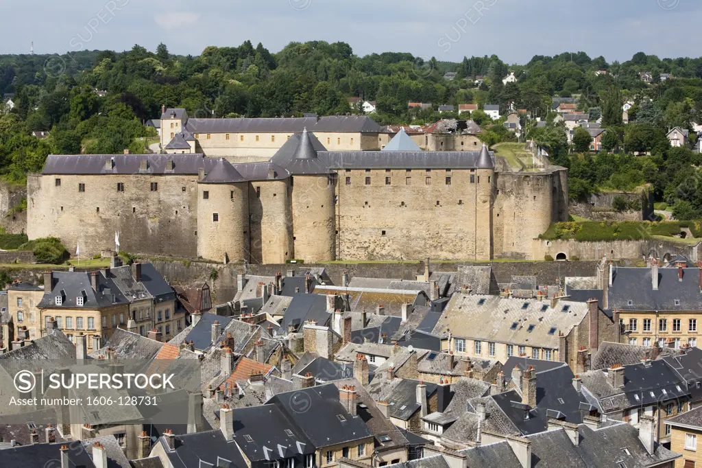 France, Ardennes, Sedan. Chteau de Sedan, the largest fortified castle in the whole of Europe.