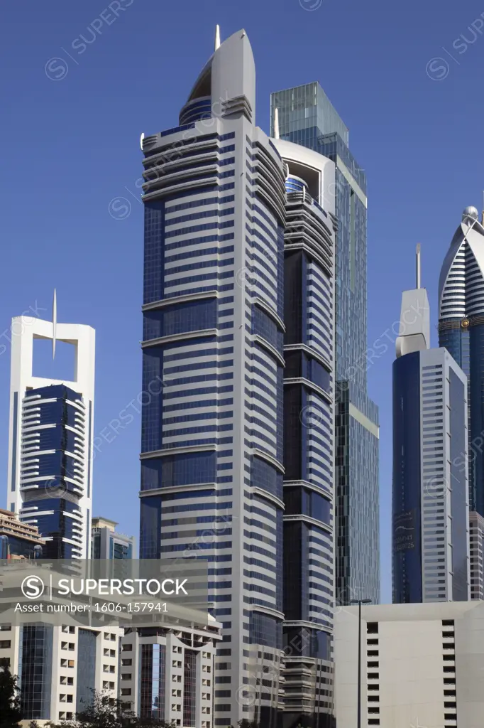 United Arab Emirates, Dubai, Sheikh Zayed Road, skyscrapers,