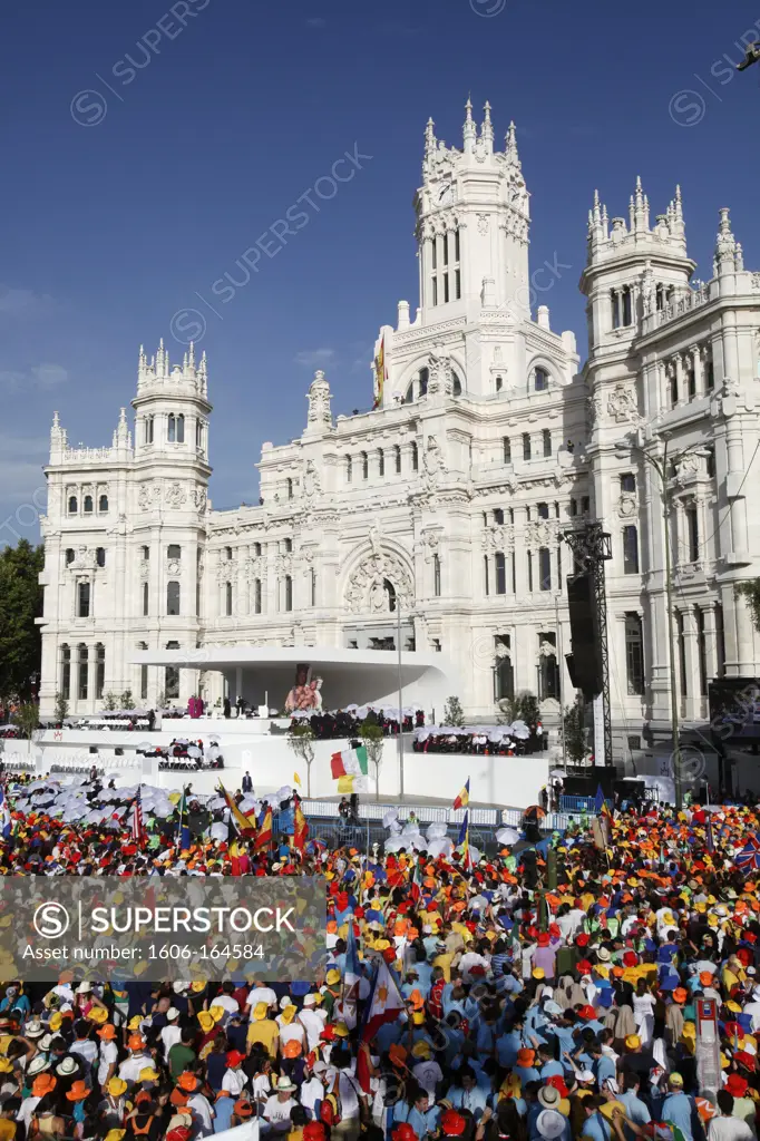 Welcome ceremony for pope Benedict XVI at World Youth Day 2011 . Madrid. Spain.