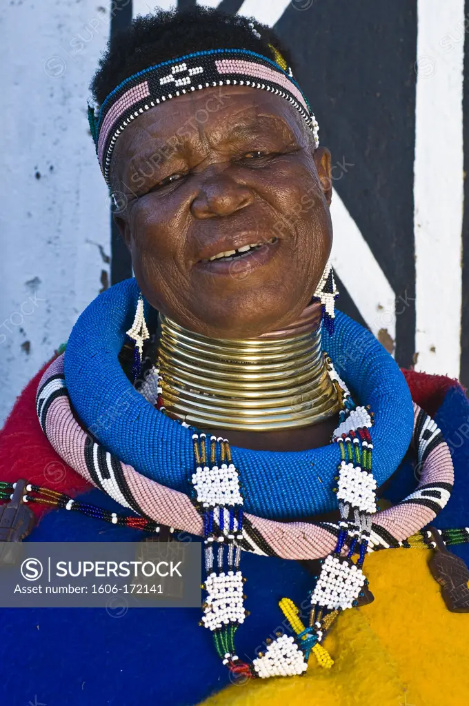 Africa, South Africa, Mpumalanga Province, KwaNdebele, Ndebele tribe, Mabhoko village, the artist Esther Mahlangu