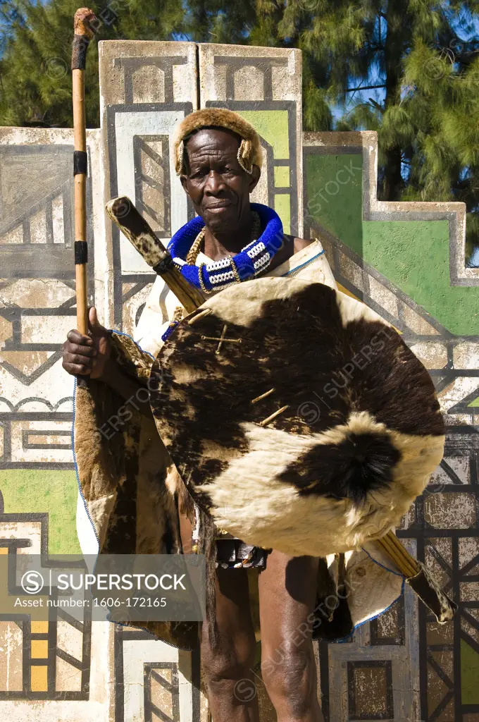 Africa, South Africa, Mpumalanga Province, KwaNdebele, Ndebele tribe, Mabhoko village, King Palace, one of the adviser of the King, Daniel Mjanyelwa Ndimande