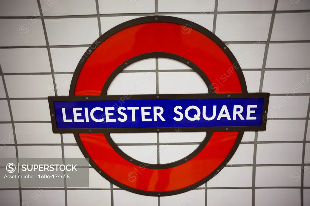 England,London,Leicester Square,Underground Station Sign