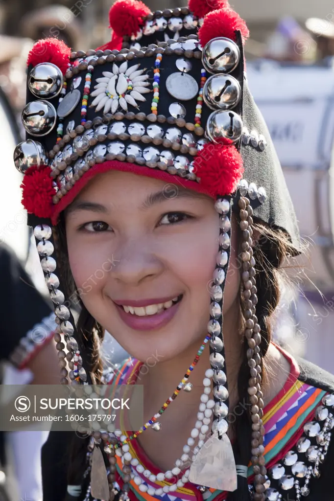 Thailand,Chiang Mai,Chiang Mai Flower Festival,Akha Hilltribe Girl