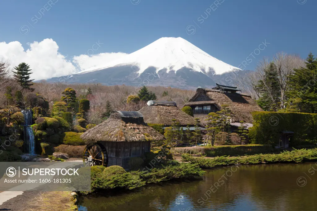 Japan, Oshino City, Traditional architecture, mount Fuji