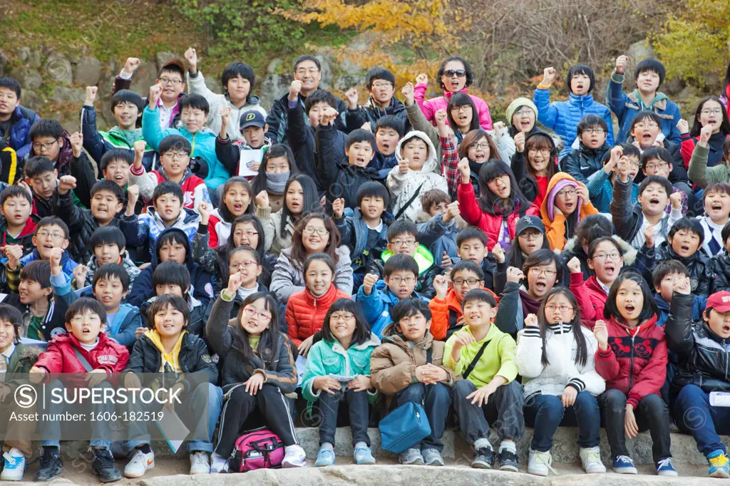 Korea,Gyeongju,Seokguram Grotto,School Children