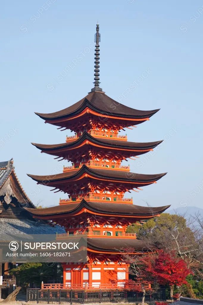 Japan,Miyajima Island,Hokoku Shrine,The Five Storied Pagoda