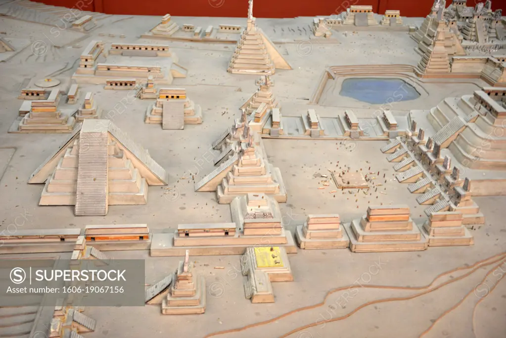 Model inside the National Museum of Archaelogy and Ethnology ,  Guatemala City (Guatemala Ciudad) , Central America.